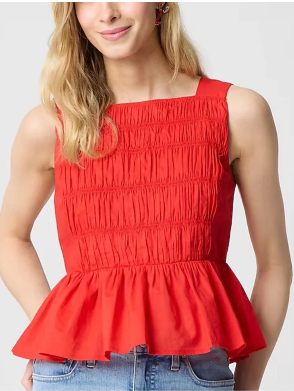 J. Crew smocked  Peplum Tank Top